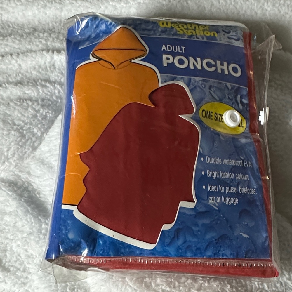 Avon Red and Orange Adult Poncho
